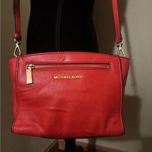 Michael Kors Sophia Mandarin Orange Leather Crossbody Bag